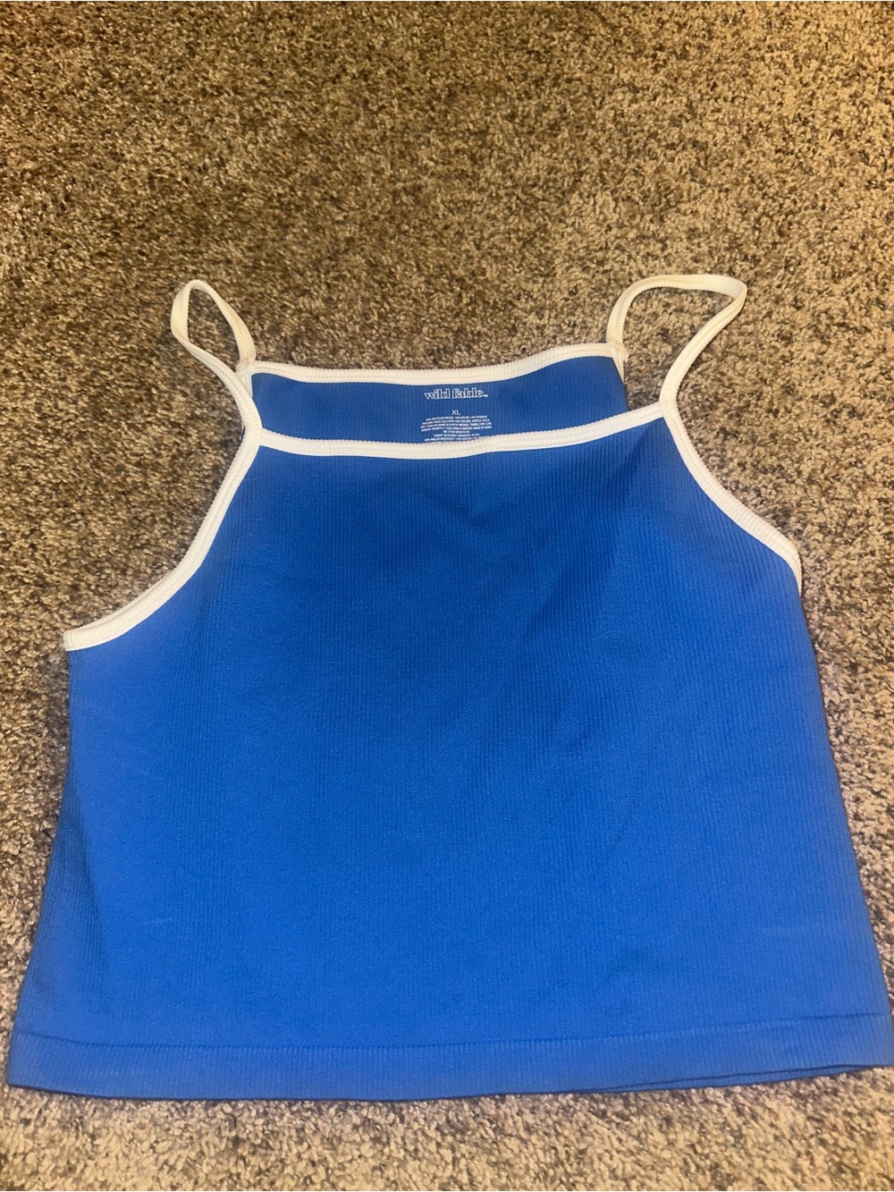 wild fable Blue Tank Top with White Trim